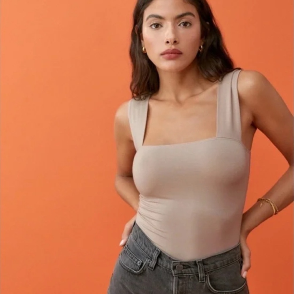 REFORMATION CLARK KNIT TANK - SAND SIZE M  (NWT)